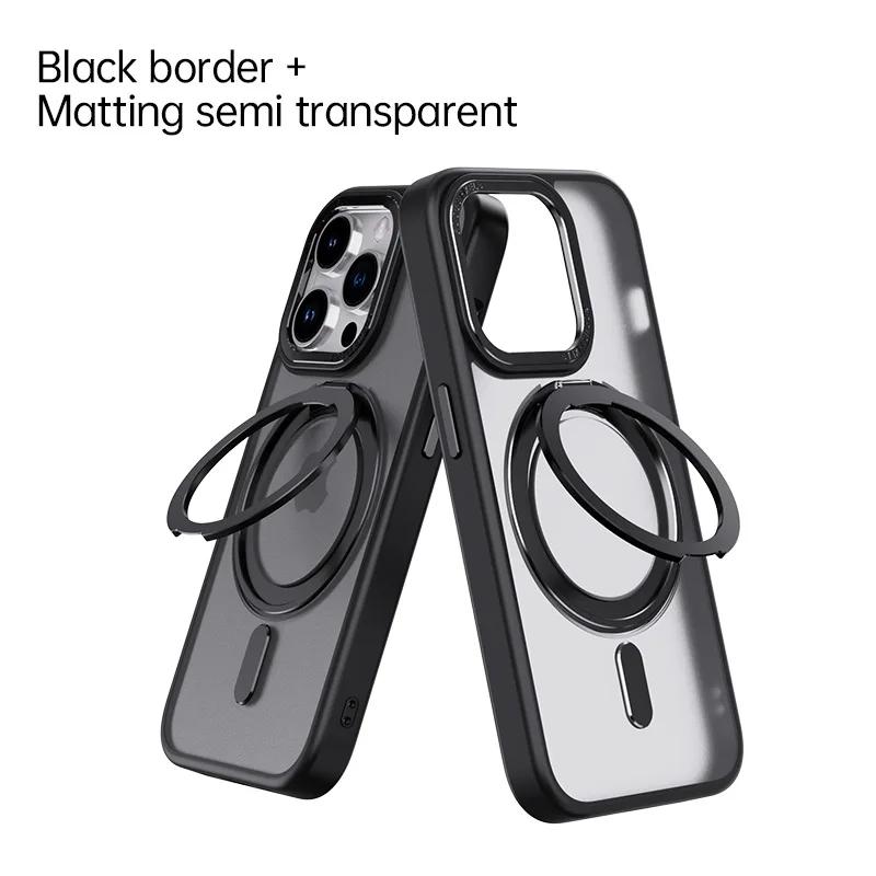 Luxury For Magsafe Magnetic Case For iPhone 15 14 13 12 11 Pro Max Plus Case 360° Rotating Ring Holder Wireless Charging Cover