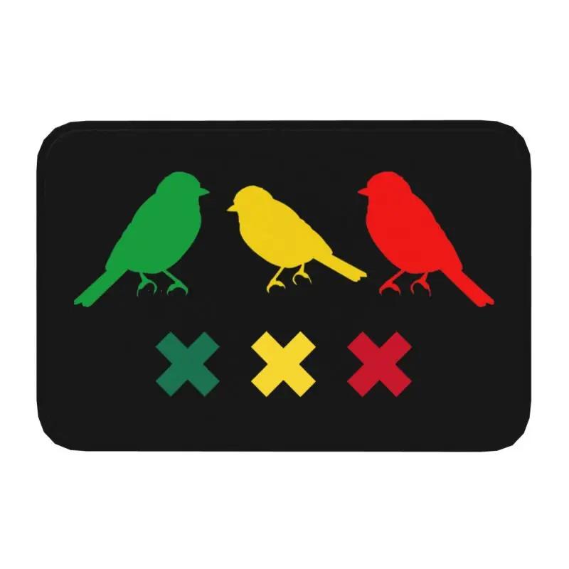 Индивидуальный коврик для двери Ajax 3 Little Birds, нескользящий, для входа, кухни, ванной комнаты, ковер-дорожка на пол, с флагом Амстердама, ковер для гаража