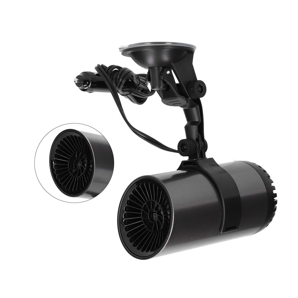 Car Heater 2 In 1 Fan 150W 12VDC Portable Defogger Plug and Play with 360 Degrees Rotary Holder Suction Cup