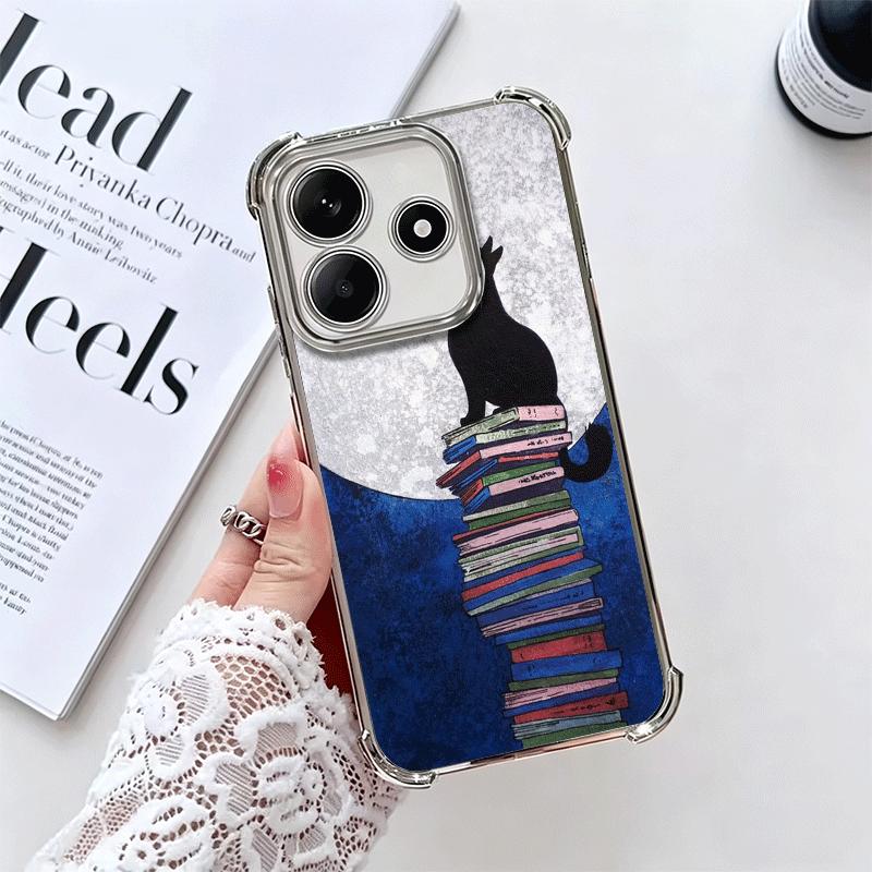 Черный кот Эстетичный узор Покрытие Чехол для телефона Для Xiaomi Redmi Note 14 15 Pro Plus 13 12 11 11S 11T 10 9S 9 5G Противоударный Airaba