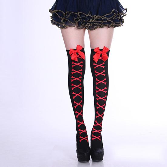 1 пара потрясающих чулок выше колена со страшным бантом