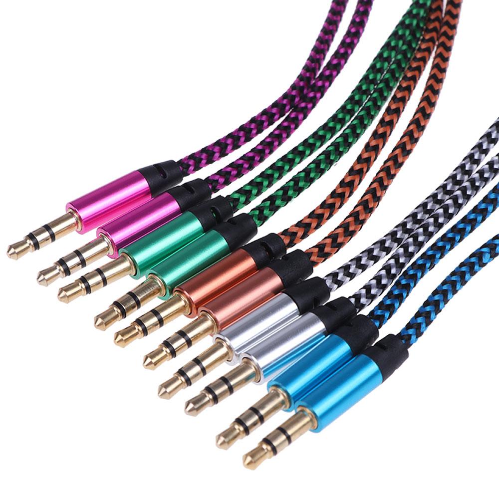 Male Nylon Earphone Micphone Adapter 3.5 Mm Audio Cable Cable Cord Adapter Digital Cables Aux Cable