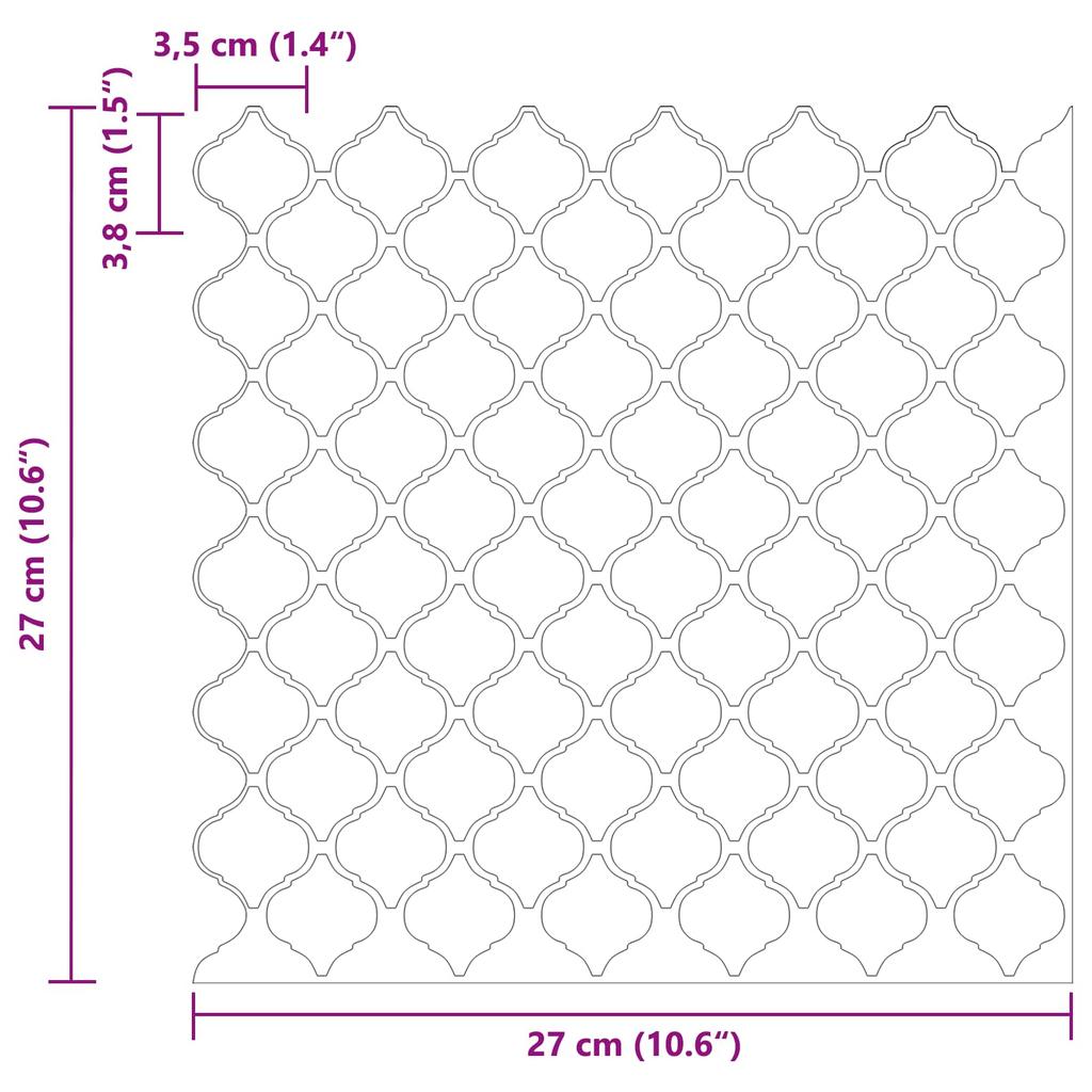 Lantern Tile 10 pcs Grey 27 x 27 cm Polyurethane and PET