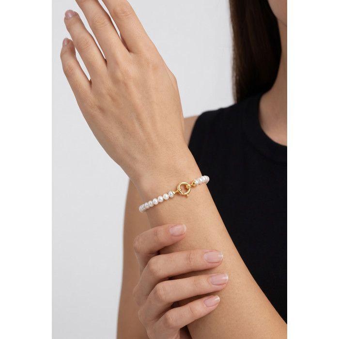 Bracelet - PEARLS & COLORS - Prestige - Perles d'eau douce 4-5 mm - Perles blanches AAA+ - Fermoir or jaune 9 ct