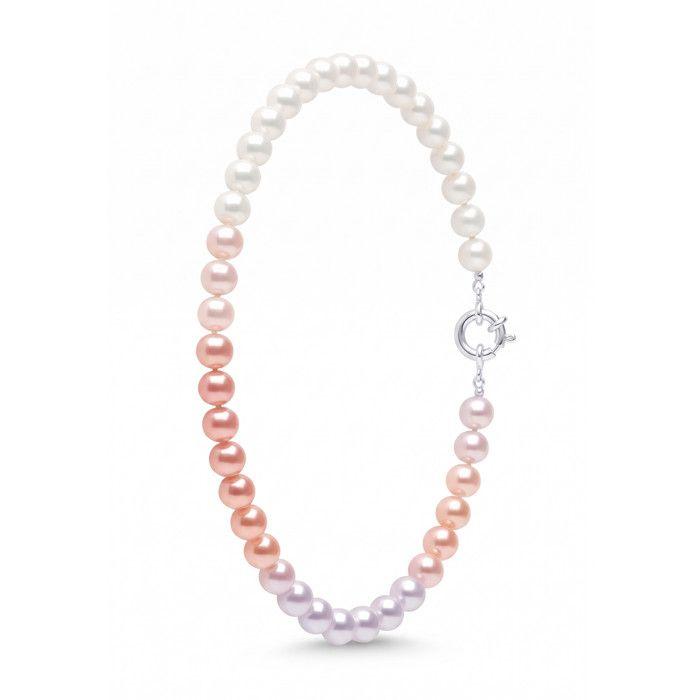 Collier - Pearls & Colors - Perle de Culture d'Eau Douce 8-9 mm Rondes - Argent 925 - Femme