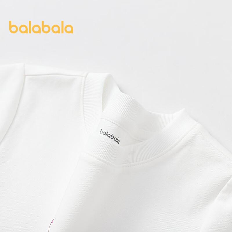 Летняя футболка с принтом для девочек Balabala 2026, с коротким рукавом