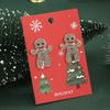 New Christmas Earrings with Diamonds Christmas Gingerbread Man Rhinestone Stud Earrings Alloy Earrings Jewelry
