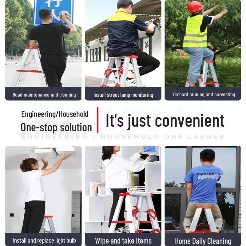 Jienuoli N95688 2.5m Telescopic Folding A-Frame Ladder