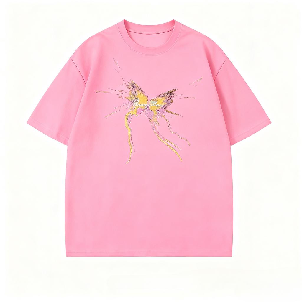 2025 Autumn Butterfly Graphic T Shirts Men's and Women's Cotton T-shirt Tee Casuai Short Sleeve Crewneck Top Fashion Streetwear