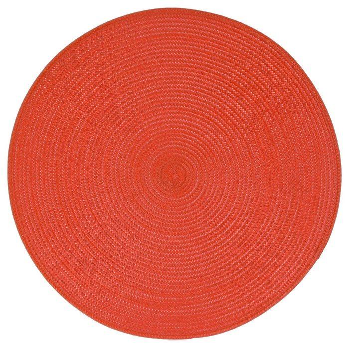 Set de table façon tresse rond rouge