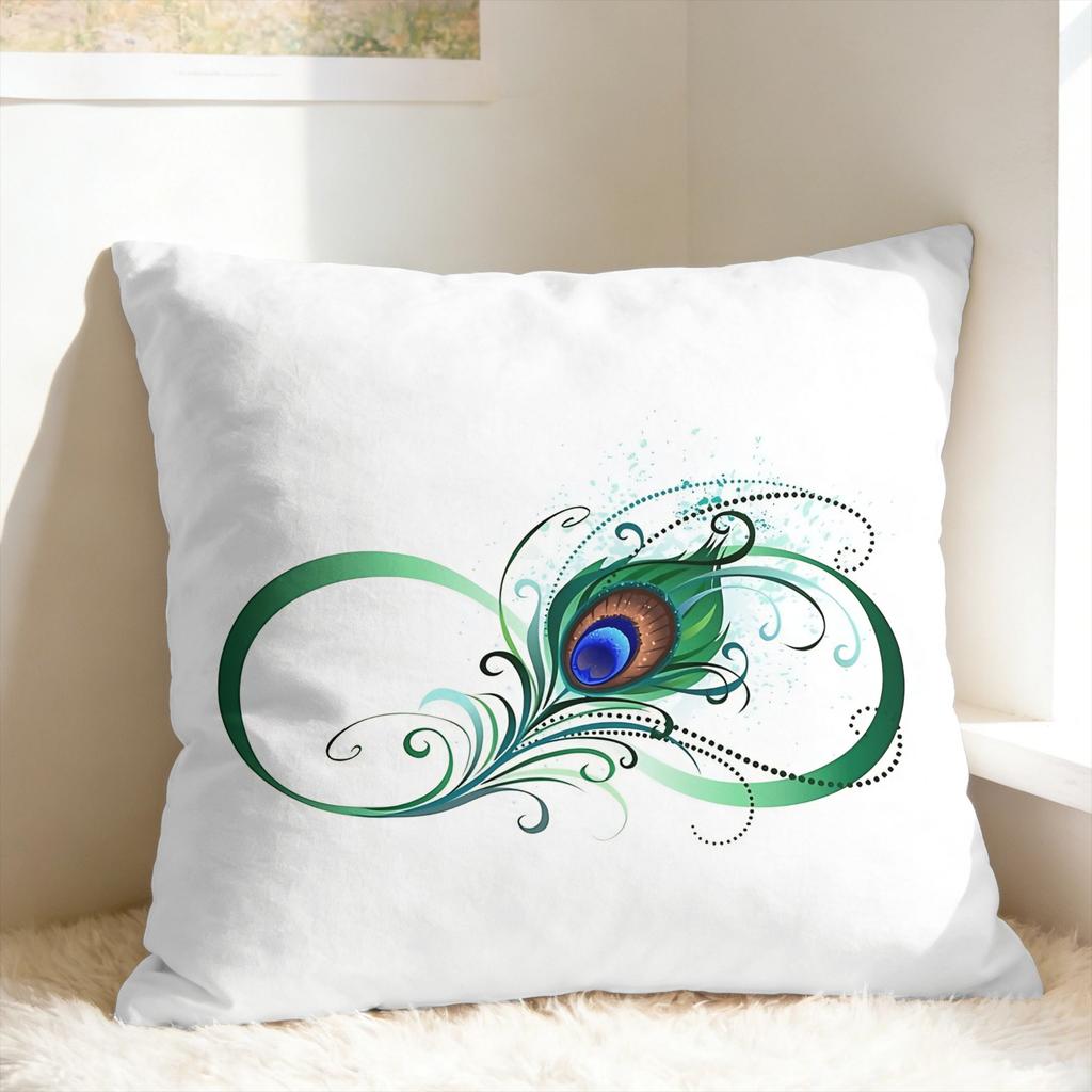 Peacock Feather Printing Pillow Case Fashion Pillow Cover Comfy Pillowcases For Sofa Couch Bed Living Room
