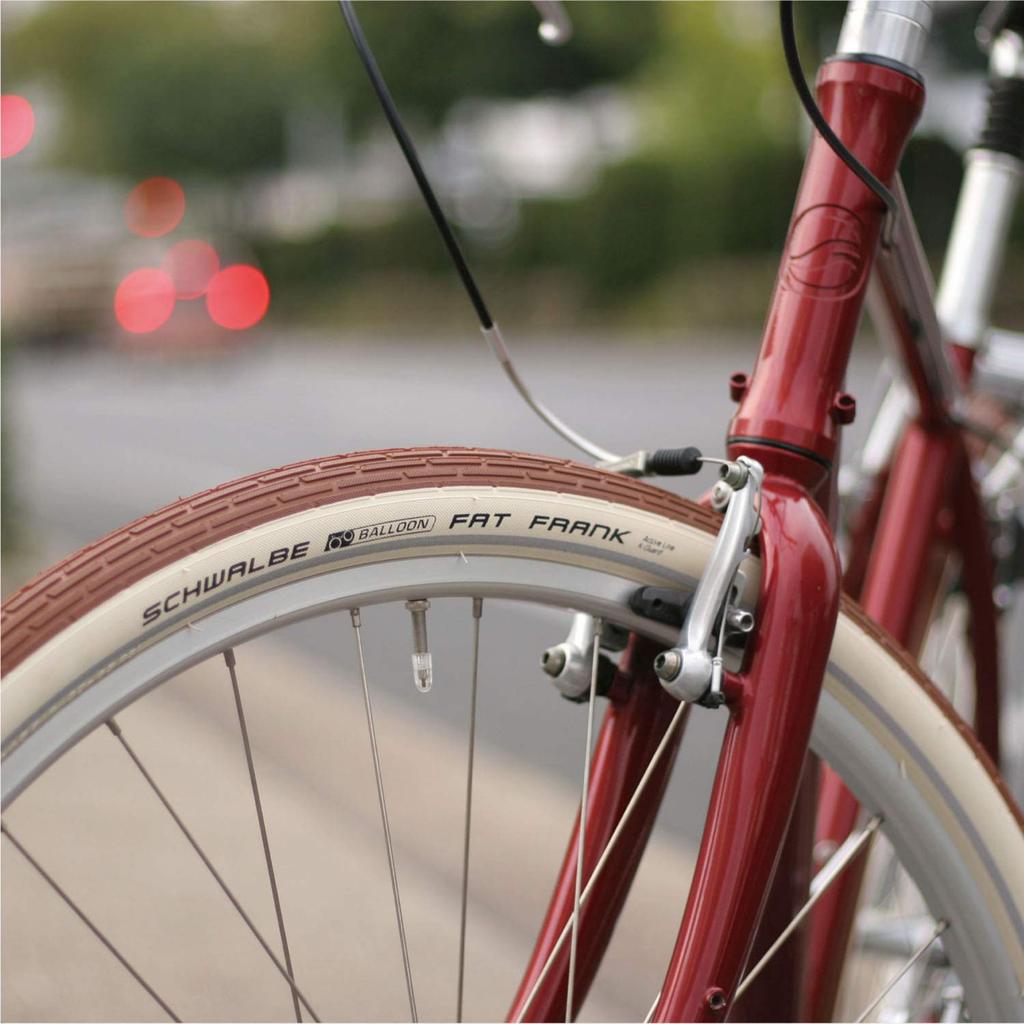SCHWALBE Fat Frank 26x2.35 Brown/Whitewall Clincher Tire for Urban and City Riding
