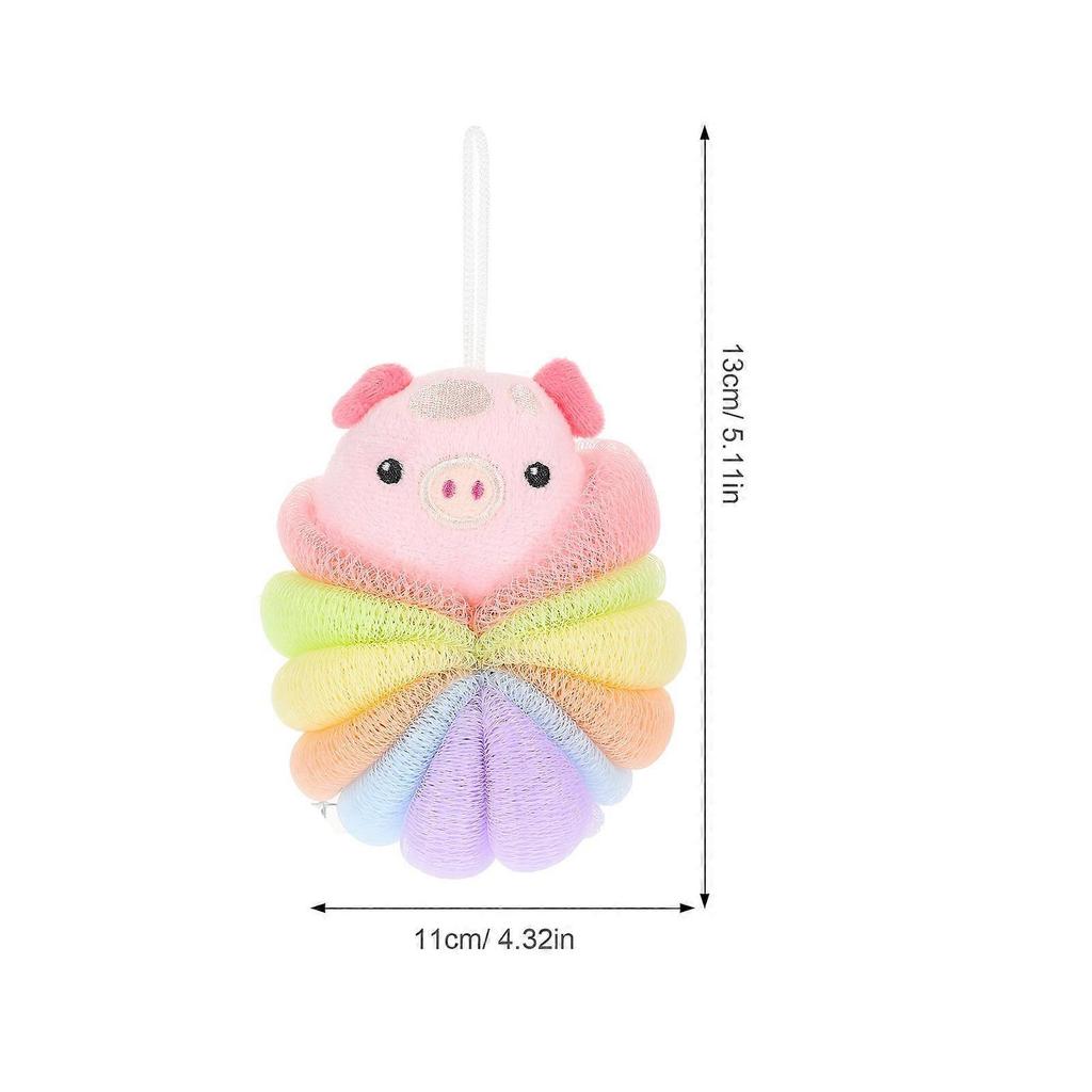 Skin Cleaning Loofah Bath Sponge 6 Pcs PE Material Ideal For Showering And Travel With Cute Animal Design