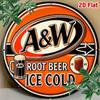 Винтажная алюминиевая жестяная вывеска A&W Root Beer 2D 7,8 дюйма Ретро Настенное искусство Домашний декор