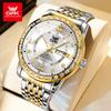 OPK 8174 Quartz Watches for Men Fashion Diamond Bezel Auto Date Week Waterproof Luminous Classic Business Men's Wristwatches