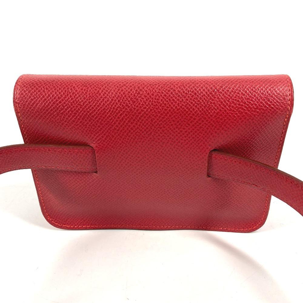 HERMES vintage Pochette Green Waist Pouch Bag Mini Bag Flap Belt Bag