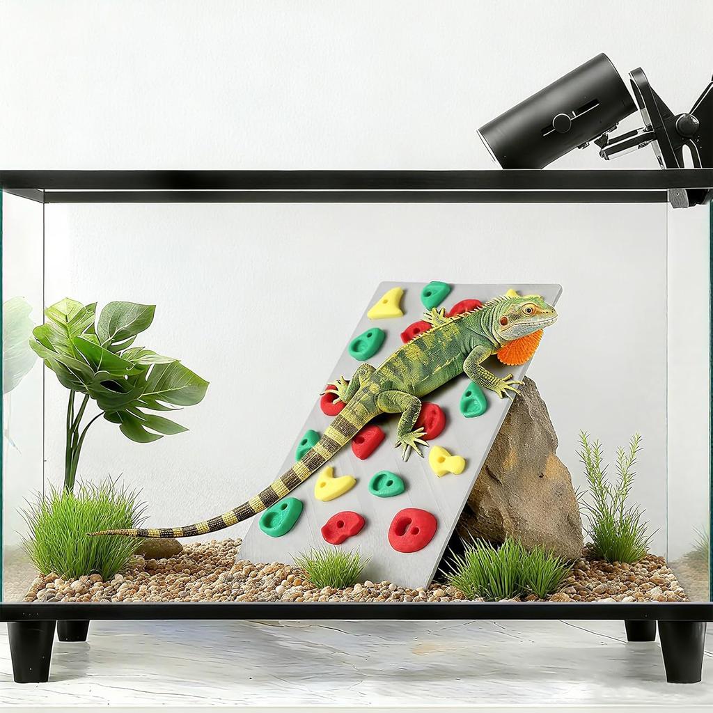 Climbing Wall for Reptiles, Reptile Tank Terrarium Accessories Habitat Decor for Bearded Dragons, Leopard Geckos, Lizards, Snakes, Tree Frogs,