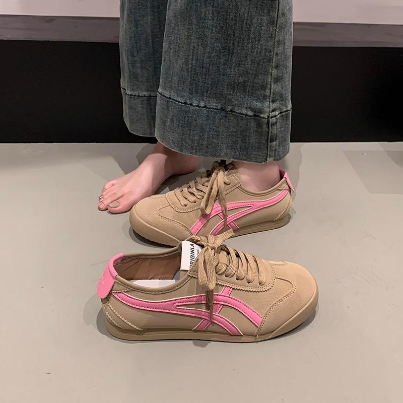 Женские кроссовки Forrest Gump 2025 новая летняя тонкая розовая обувь на плоской подошве, универсальные маленькие белые повседневные спортивные туфли для моральной подготовки