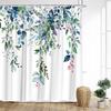 Sage Green Eucalyptus Shower Curtain, Watercolor Plant Floral Eucalyptus Leaves Fabric Shower Curtains Spring Bathroom Decor Set