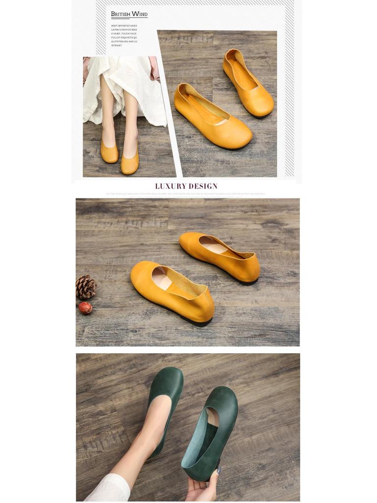 Simple Zen Handmade Leather Бабушкины Туфли - Женские Туфли На Мягкой Подошве Для Всех Сезонов
