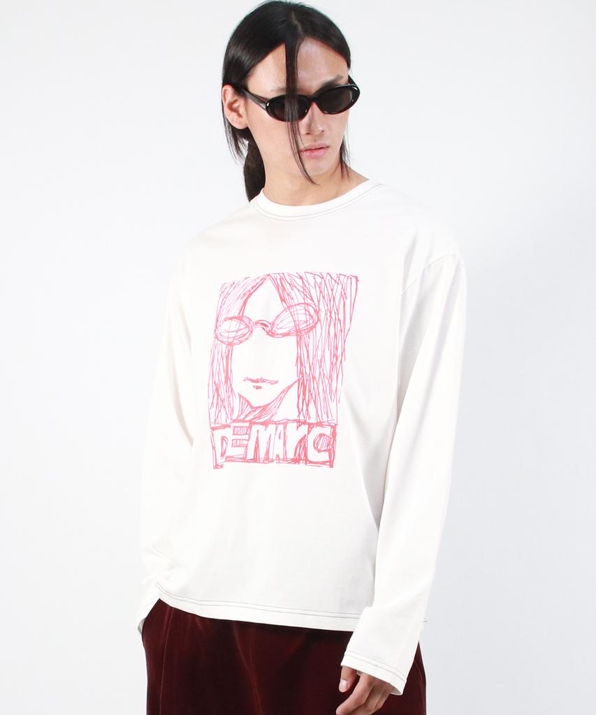 Deumakeu M Marc Illust Stitch Коробчатая Лонгслив - Белый