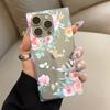Clear Square Back Tube Case Protection For iPhone 15 Plus 12 11 13 16 ProMax 14 Pro Max Anti-Oxygen,Pink As a Flower Pattern Casing