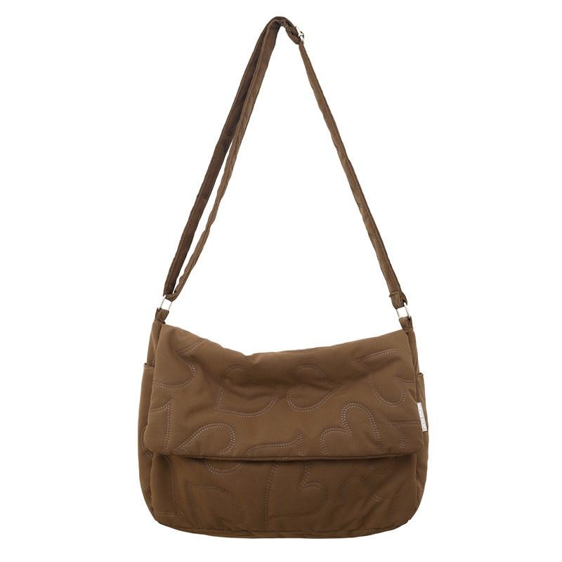 IELGY Женская простая литературно-художественная сумка-мессенджер большой вместимости с ромбами, небольшая свежая и универсальная сумка-мессенджер. (нет кулона)