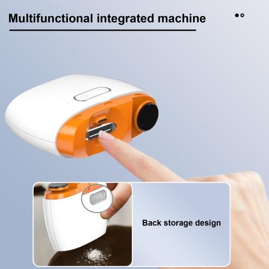 Электрические кусачки и полировщики ногтей 2 в 1, конструкция с аккумулятором, низкий уровень шума, скрытые лезвия, ящик для хранения обрезков ногтей, портативный маникюрный триммер для