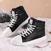 With Ties Cold-proof Women's White Platforms Boot Big Sneakers High Heels Shoes Sports New In Sports-et-leisure Twnis