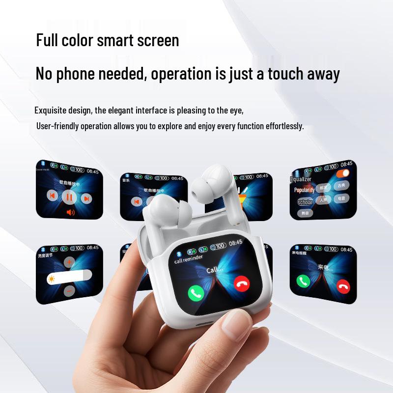 Cross-border AI Bluetooth Earbuds with Screen Touch, Wireless Noise-Canceling, High-Quality Sound, and Binaural Design