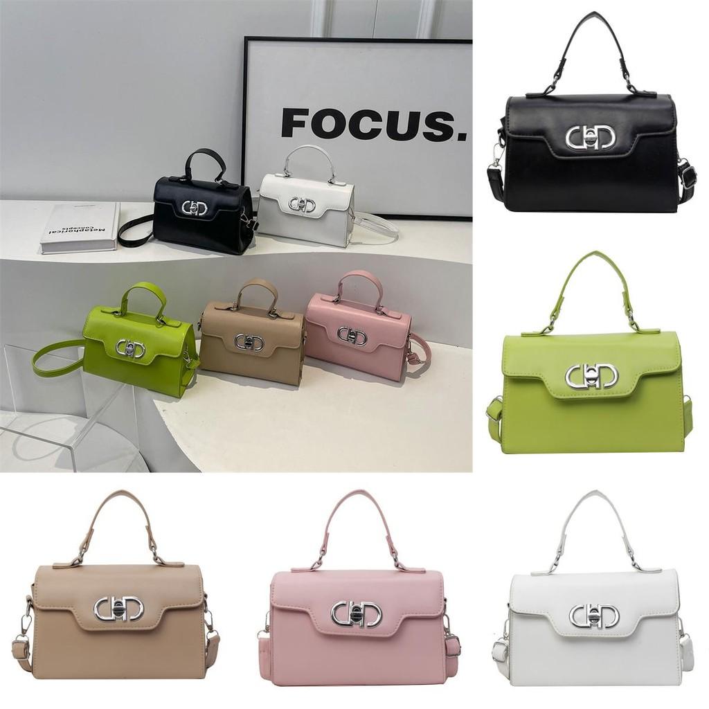 Crossbody Fashion Shoulder Bag With Solid Color Design And Silver Buckle