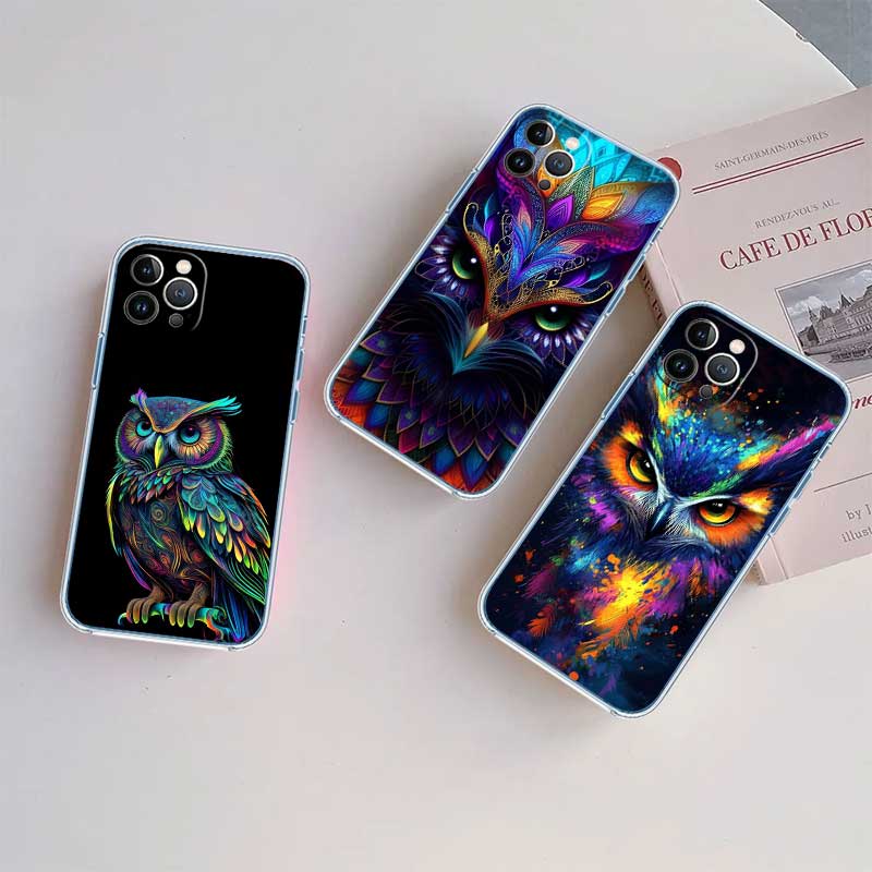 NH14 Cartoon Art Owl Transparent Phone Case for Motorola Moto Edge 20 30 40 50 S30 Fusion Ultra Pro Neo Lite + G200 G23