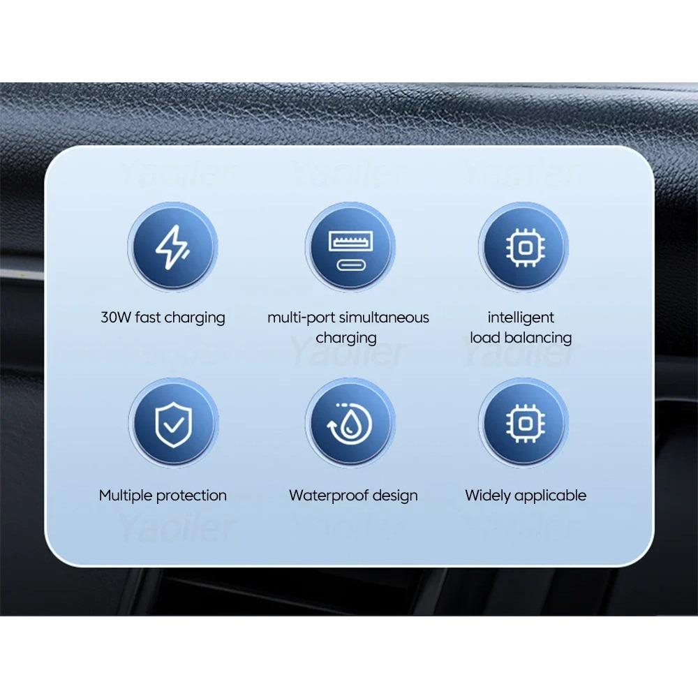 Новое автомобильное зарядное гнездо USB с двумя портами Type-C и USB-A, водонепроницаемое, со светодиодным вольтметром, быстрая зарядка 12 В/24 В для мотоадаптера