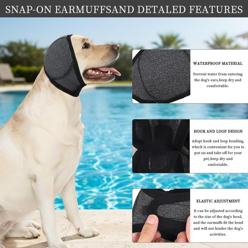 Dog Earmuffs Noise Protection Ear Covers Dogs Hearing Protection Muffs Washable Headband Head Wrap for Dogs Sensitive Ears