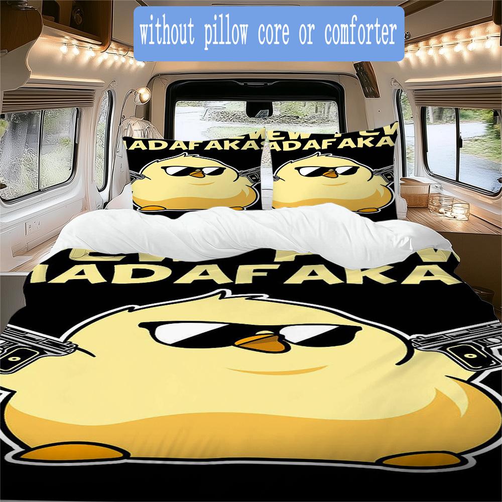 Fun duck Pattern Bedding,Quilt Set Quilt Cover Pillowcase Home Birthday Gift (1*duvet cover+2*pillowcase,without core)ZSJT0917339