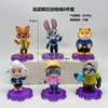 6Pcs Large 10.5cm Cartoon Animal Figures Set With Base, Cute Rabbit Fox Policeman Action Figurine, Kids Birthday Gift Desk Decor