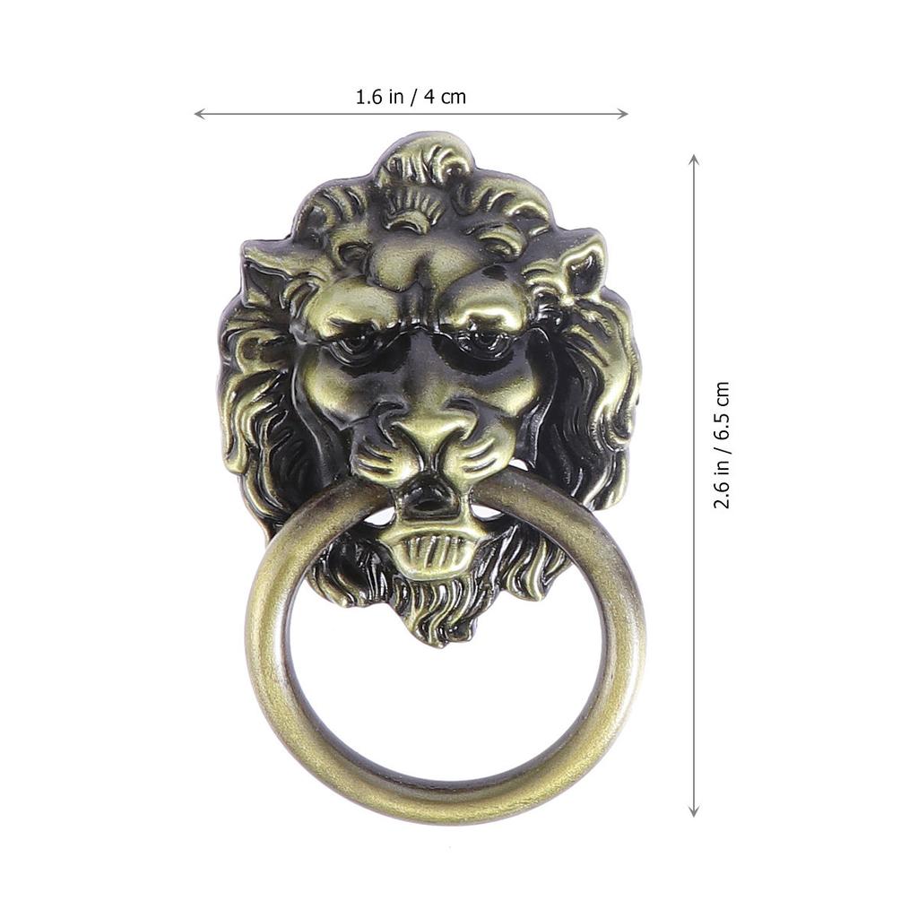 6Pcs Lion Head Cabinet Door Pull Handles Bronze Alloy Drawer Knobs Replacement for Kitchen Cupboard Chest Dresser