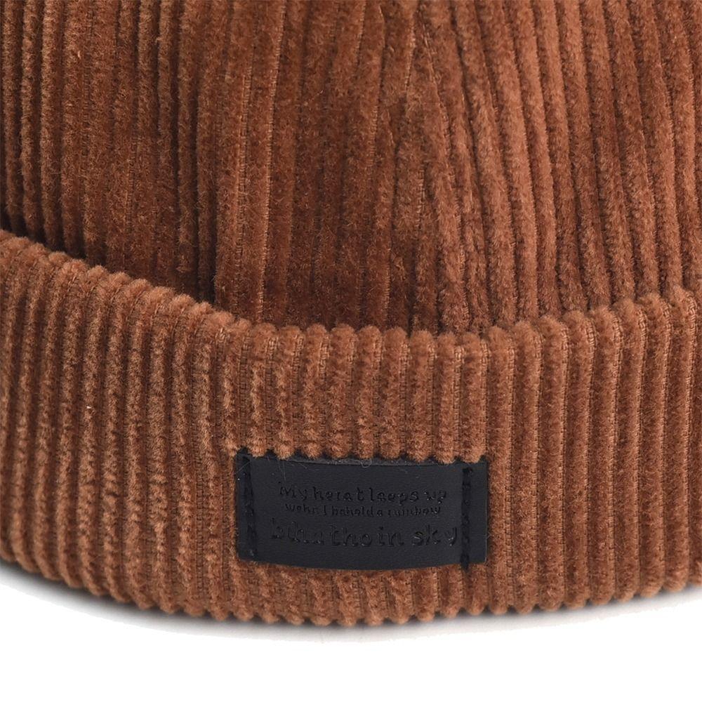 Adjustable Brimless Cap Adjustable Back Strap Retro Docker Hat Beanie Hat  Daily Casual Wear