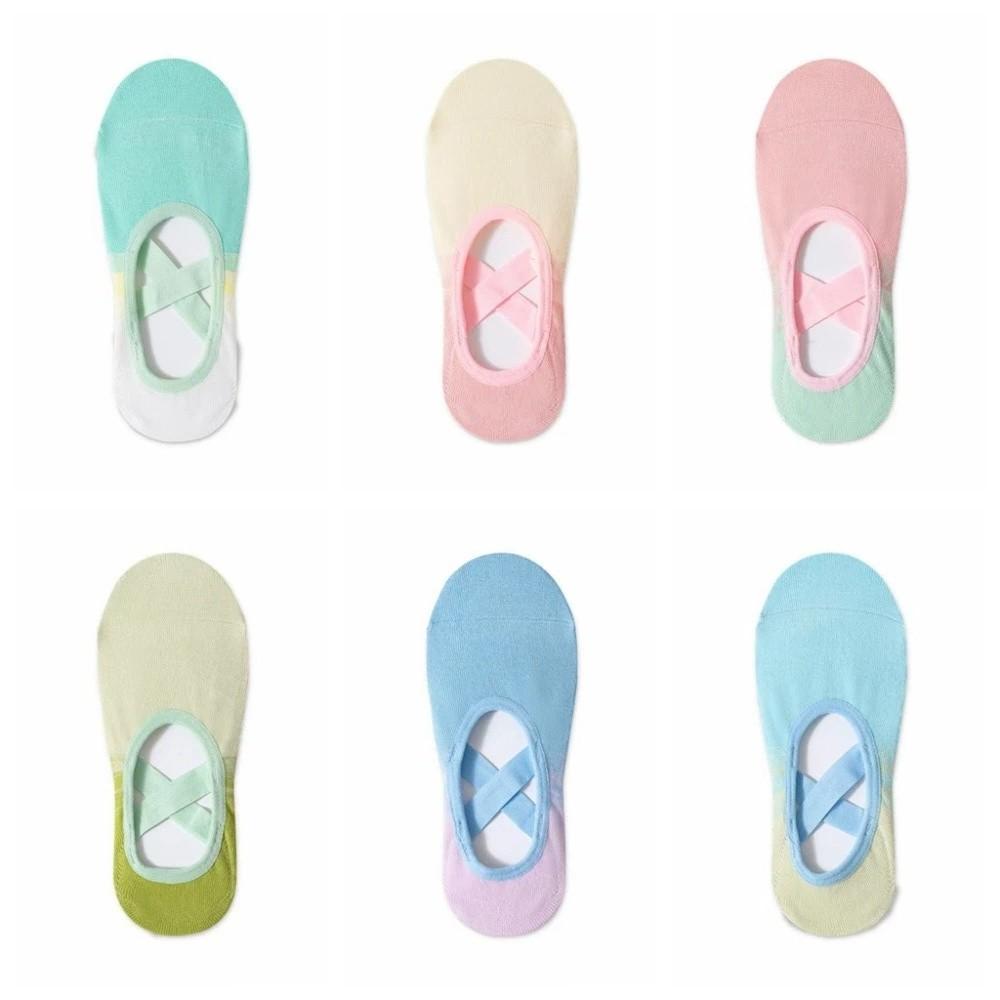 6pairs Patchwork Fitness Yoga Socks Non-Slip Dot Silicone Floor Socks Anti-Friction
