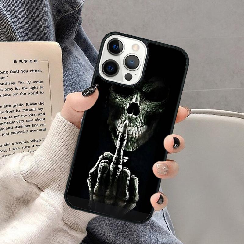 Чехол для телефона «Скелет средний палец» для iPhone 16 15 SE2020 6 7 8 Plus для Apple 13 11 12 14 Mini Pro Max Cover coque Shell