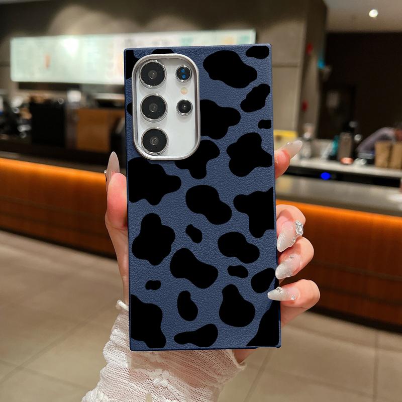 Ударопрочный тонкий матовый чехол для телефона с рисунком коровьей полосы для Samsung S25 Ultra S24 FE S23 S22 S21 A56 A36 A16 A55 A15 с рисунком зебры и мягкой текстурой из ТПУ кожи