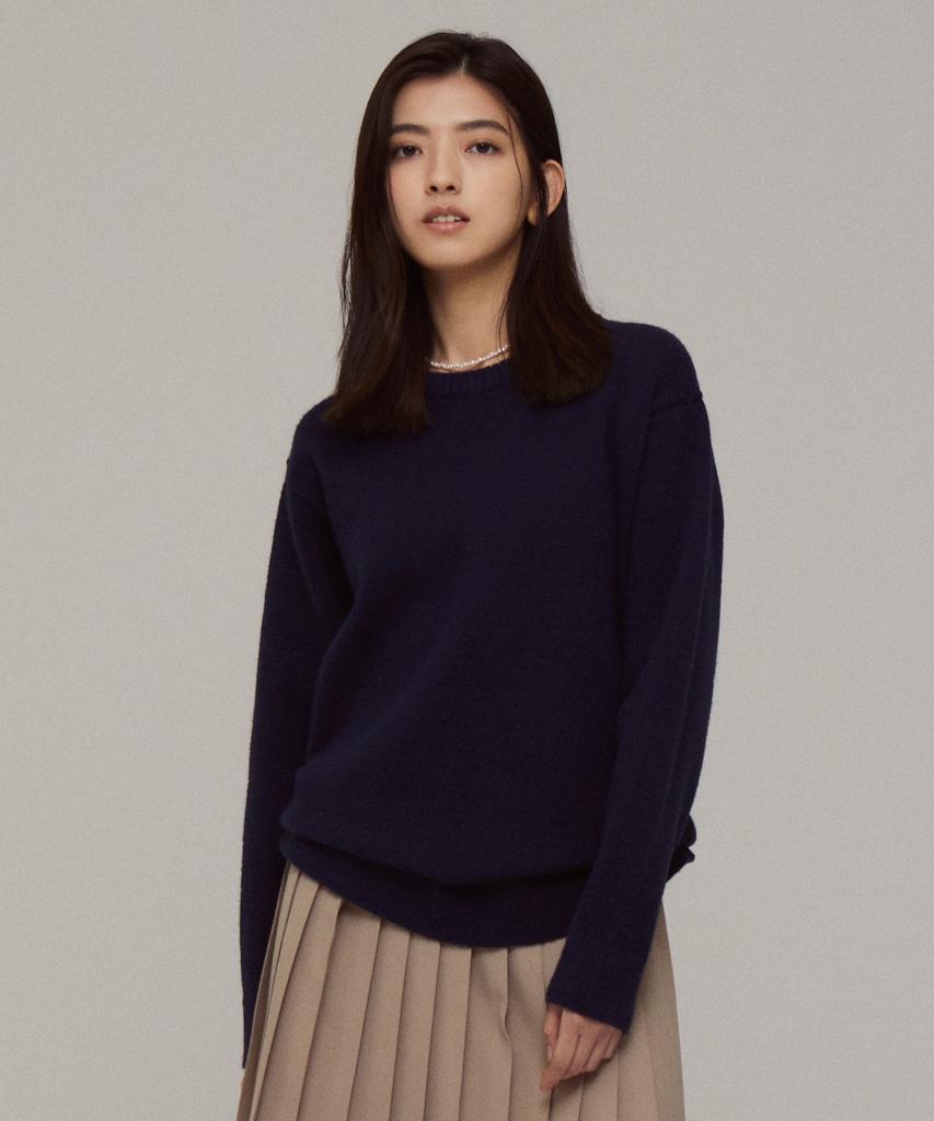 GAC Round Wool Knit Navy