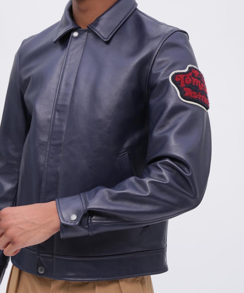 AVIREX Tomcat Leather Size XL Navy Men's Jacket, (120), (Product Code 783-4250005)