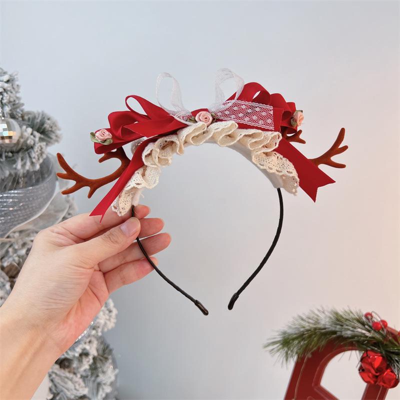 Christmas Lolita Antler Hair Clips: Super Cute Fairy Headband for Adults & Children, Mori Girl Style