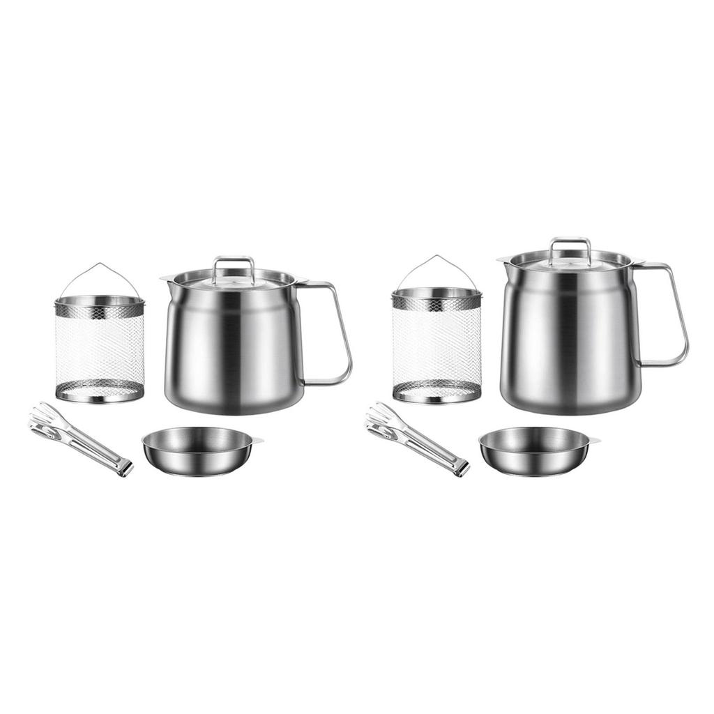 Stainless Steel Oil Filter Pot Deep Frying Pot for Fried Chicken Baking