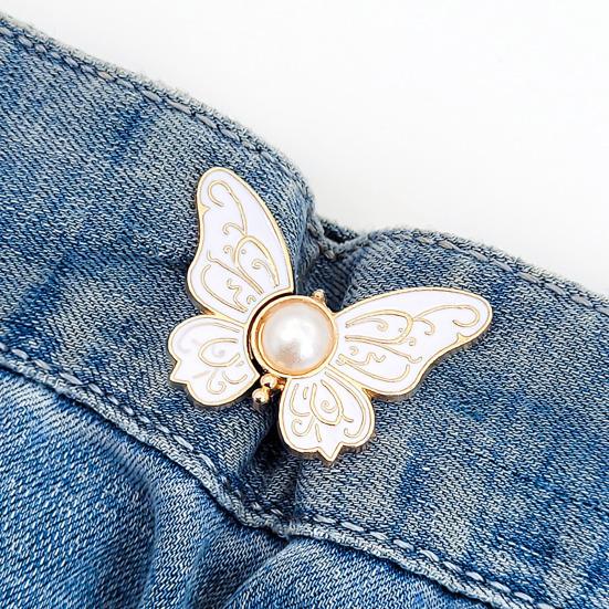 Утягивающие пояса для брюк, пуговицы-бабочки, цветки, не требующие шитья, булавки, регулируемая пряжка для талии, удлинитель для брюк, зажим для талии для свободных джинсов, юбок