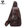 Humerpaul Мужская нагрудная сумка из натуральной кожи, большая вместительная сумка для мобильного телефона, сумка-мессенджер