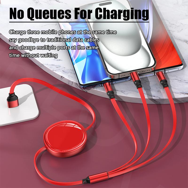 VAORLO Зарядный кабель 3 в 1, 100 Вт для Micro/Type-C/Lightning, кабель для быстрой зарядки, поддержка передачи данных, телефонная линия Super Charge