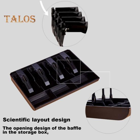 Лоток для денег в кассе с металлическим зажимом, 4 отделения, дизайн кошелька Cashier Secure, практичная замена вставки для кассового аппарата