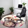 1pc Otters Love Office Round Area Rug,  Mat Suitable ForOffice, Under Office Chairs Bedroom Living Room Home Decor, Room Deco
